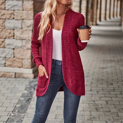 Women's Long Cardigan with Side Pockets