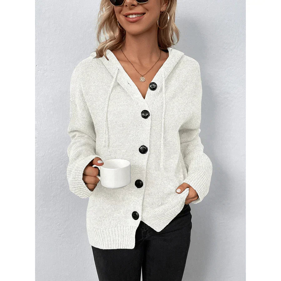 Women's Hooded Button Front Cardigan