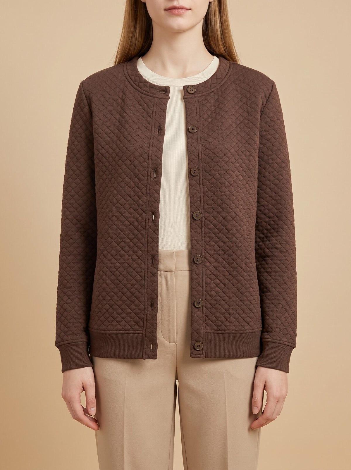 Women's Waffle Knit Button Cardigan
