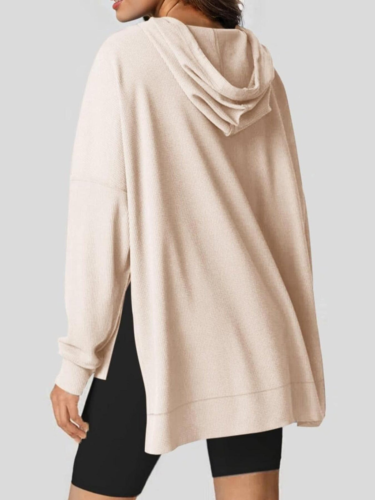 Women's Relaxed Knit Hoodie with Vents