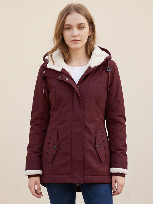 Women's Sherpa Lined Hooded Winter Jacket