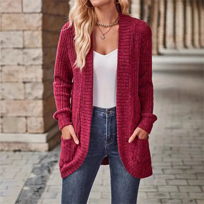 Women's Long Cardigan with Side Pockets