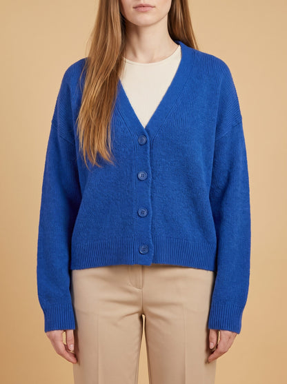 Women's Relaxed V-Neck Knit Cardigan