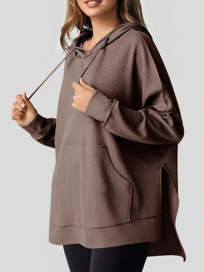 Women's Relaxed Knit Hoodie with Vents