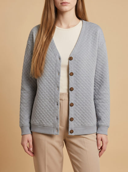 Women's Waffle Knit Button Cardigan