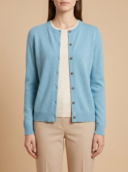 Women's Crew Neck Button Cardigan