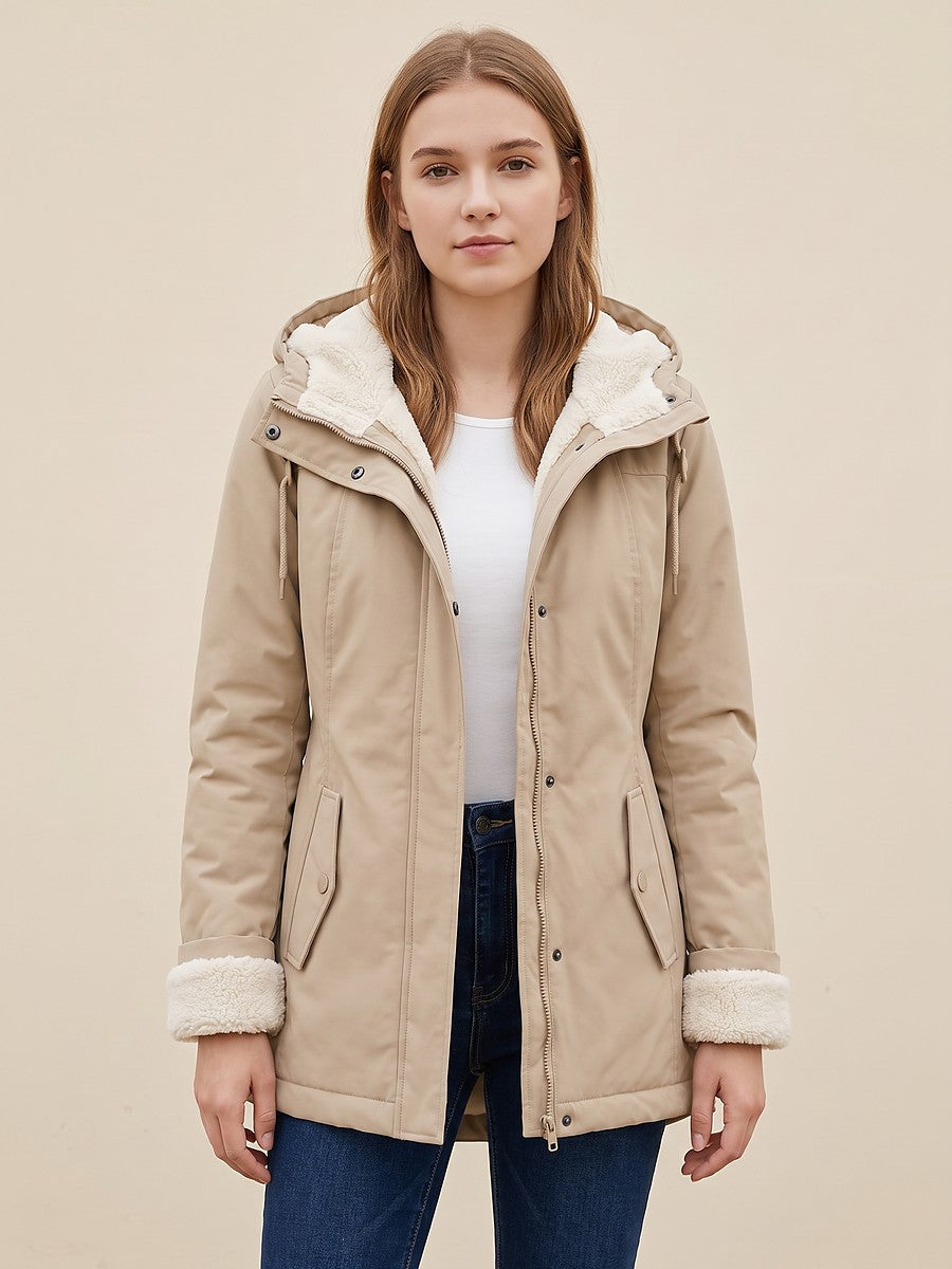 Women's Sherpa Lined Hooded Winter Jacket