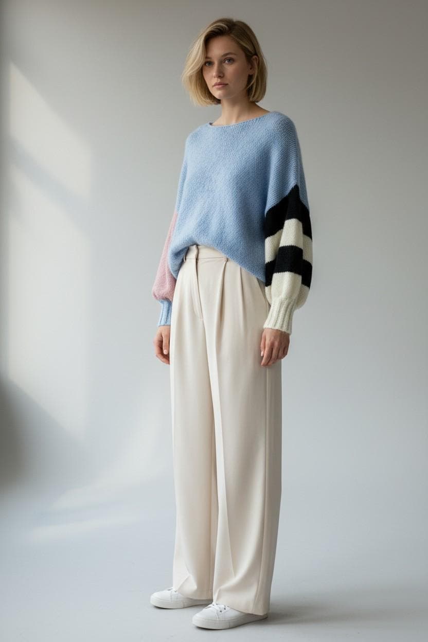 Women's Alpaca Blend Colour Block Sweater
