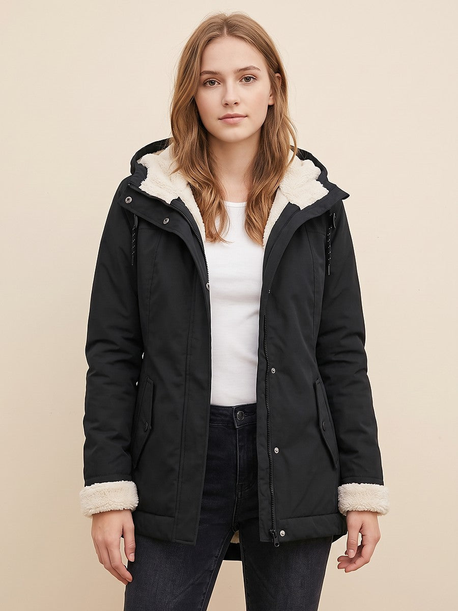 Women's Sherpa Lined Hooded Winter Jacket